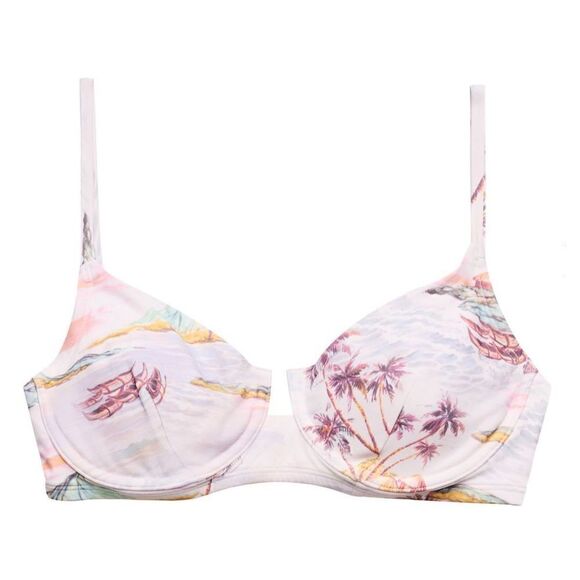 New! FRESHWATER Underwire Bikini Top XXL Tropical Removable Cups Adj Straps NWT - Picture 5 of 9